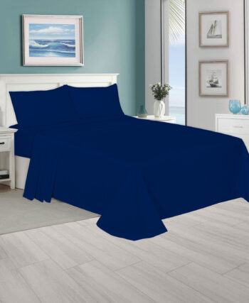 Polycotton Plain Navy Blue Sheets