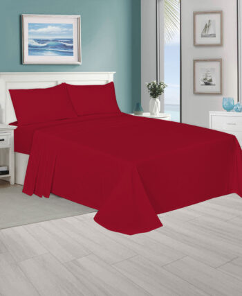 Polycotton Plain Red Sheets