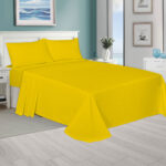 Polycotton Plain Mustard Flat Sheets