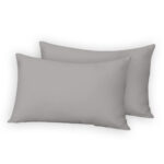 Plain Grey 2x Pillowcases – Polycotton