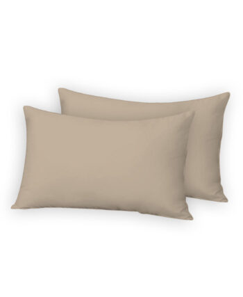 Plain Latte 2x Pillowcases - Polycotton