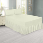 Plain Cream Fitted Valance Sheet - Polycottn