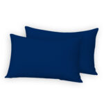 Plain Navy Blue 2x Pillowcases - Polycotton