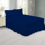 Plain Navy Blue Fitted Valance Sheet – Polycotton