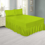 Plain Lime Green Fitted Valance Sheet - Polycottn