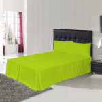 Plain Lime Green Deep Base Valance Sheets - Polycotton