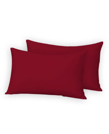 Plain Red 2x Pillowcases - Polycotton