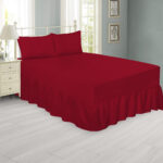 Plain Red Fitted Valance Sheet - Polycotton