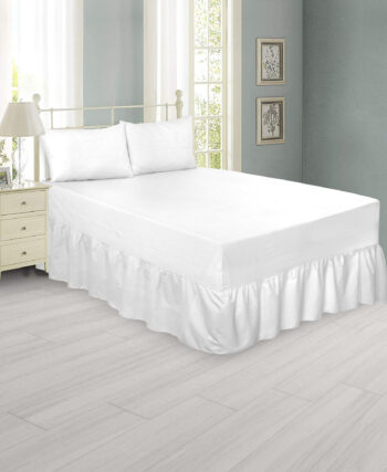 Plain White Fitted Valance Sheet - Polycott