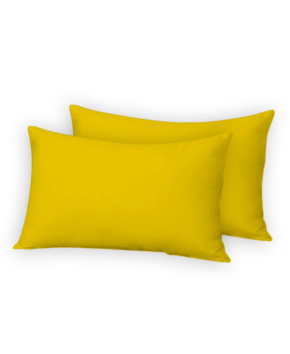 Plain Mustard 2x Pillowcases - Polycotton