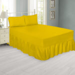 Plain Mustard Fitted Valance Sheet – Polycotton