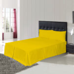 Plain Mustard Deep Base Valance Sheets - Polycotton