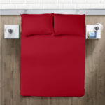 Red Fitted Bed Sheets & Pillowcase – Polycotton