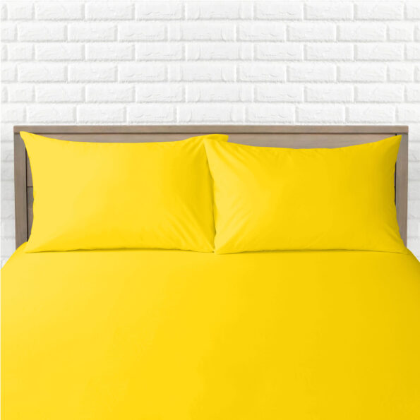 Mustard Fitted Bed Sheets & Pillowcase - Polycotton