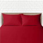 Red Fitted Bed Sheets & Pillowcase – Polycotton