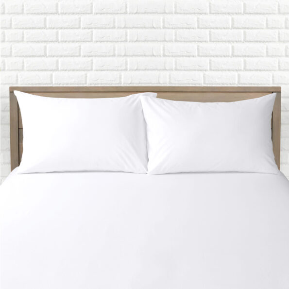 White Fitted Bed Sheets & Pillowcase - Polycotton