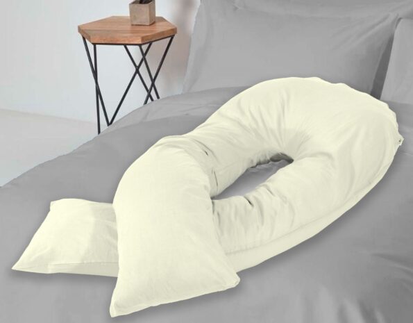 Cream U Shaped Pregnancy Pillowscase & Cover