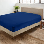 Navy Blue Fitted Bed Sheets & Pillowcase – Polycotton