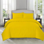 Plain Mustard Duvet Cover with Pillowcase – Polycotton