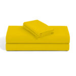 Plain Mustard Duvet Cover with Pillowcase – Polycotton