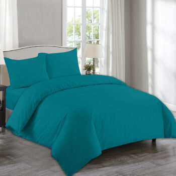 Plain DuckEgg Duvet Cover with Pillowcase - Polycotton