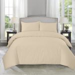 Plain Latte Duvet Cover with Pillowcase – Polycotton