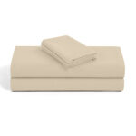 Plain Latte Duvet Cover with Pillowcase – Polycotton