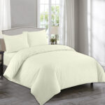 Plain Cream Duvet Cover with Pillowcase – Polycotton