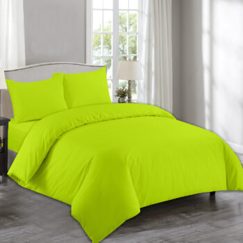 Lime Green Duvet Cover with Pillowcase – Polycotton