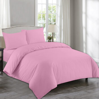 Plain Lilac Duvet Cover with Pillowcase - Polycotton